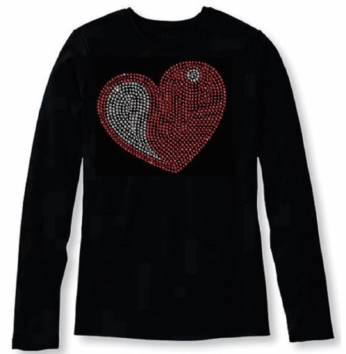 Bling Valentines Day Womens Red Heart T Shirt CHI430LC