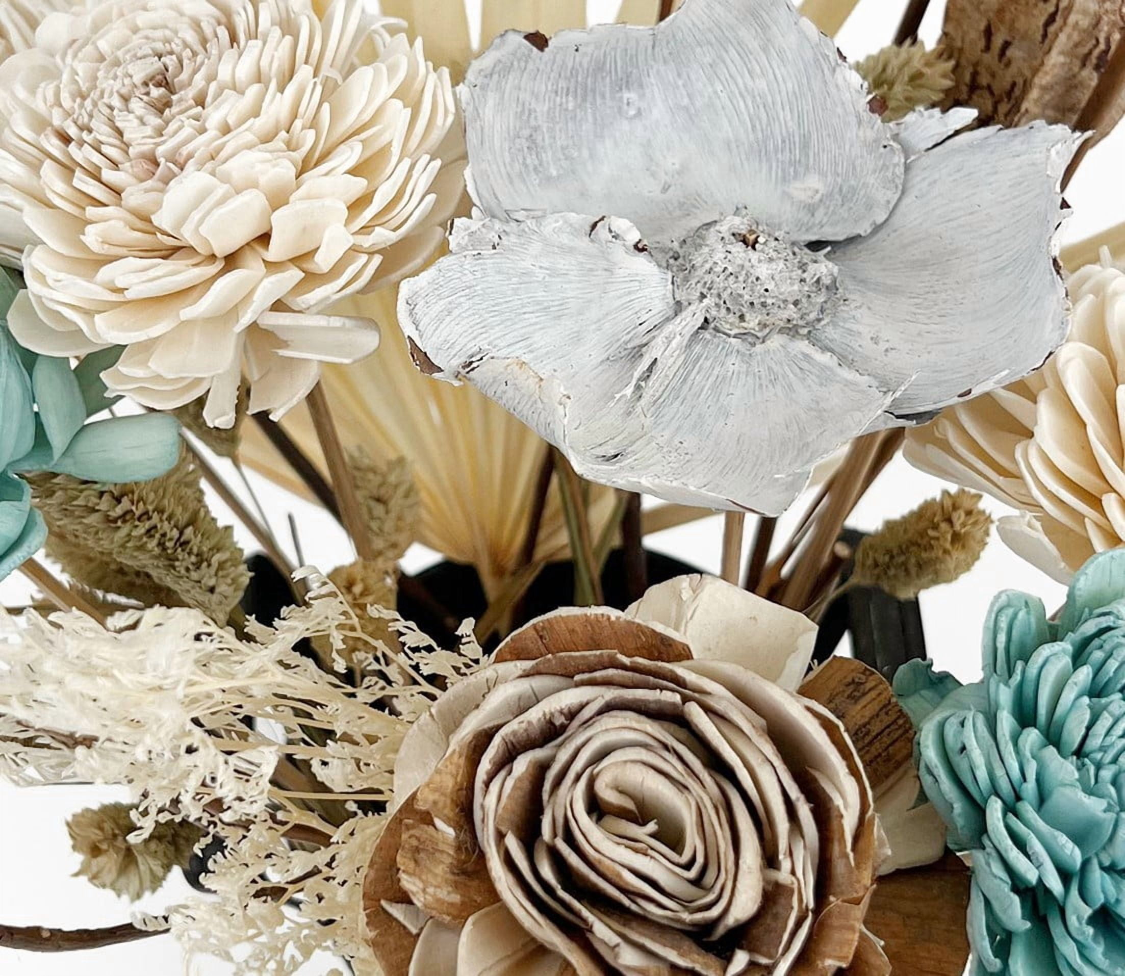 18" Botanical Avenue Luna Bouquet Aqua Blue, dried flowers, floral arrangement, preserved flower bouquet, boho home décor, everlasting flowers, blue dried bouquet, floral centerpiece,  handmade