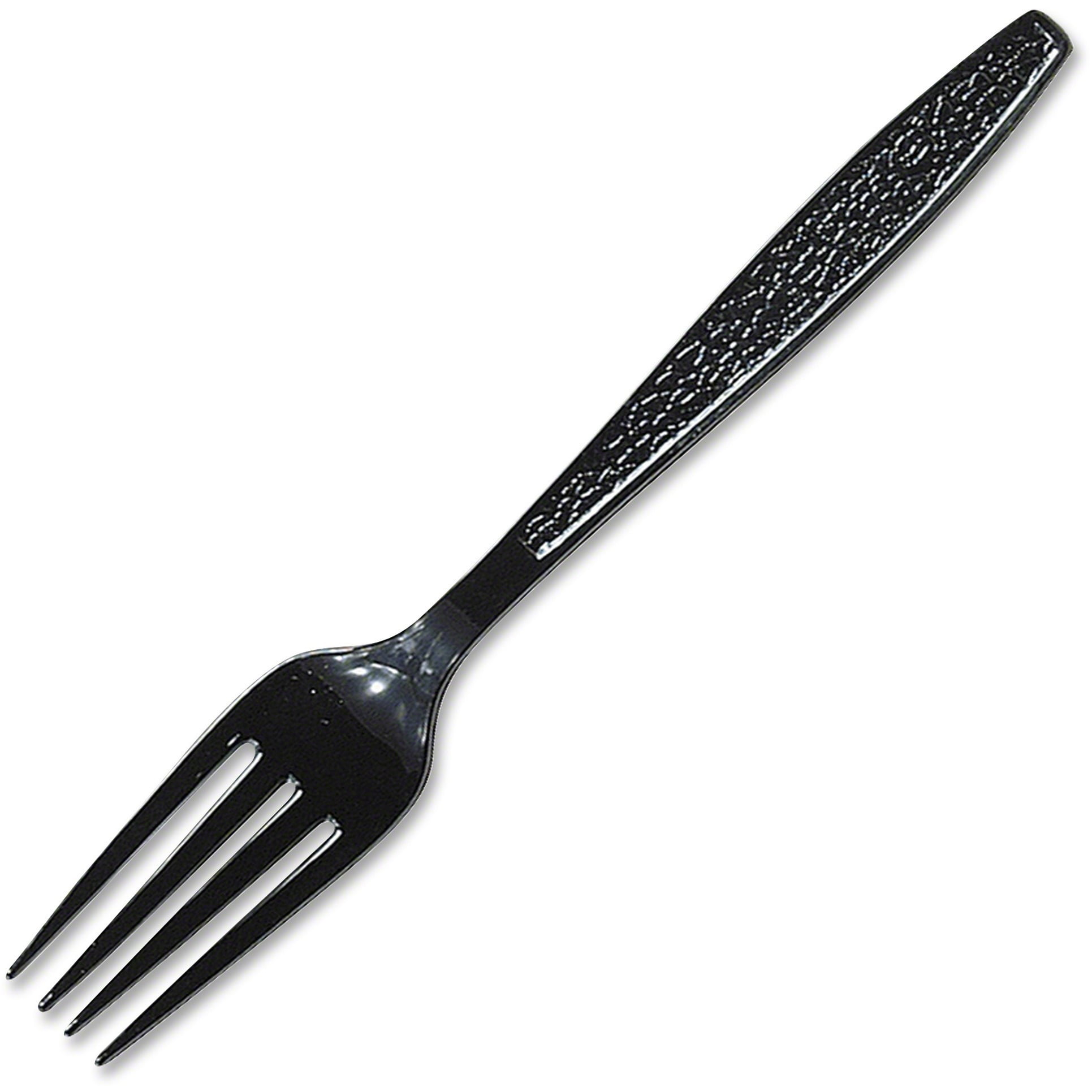 Solo Guildware Heavyweight Plastic Forks Black 1000/Carton GDR5FK