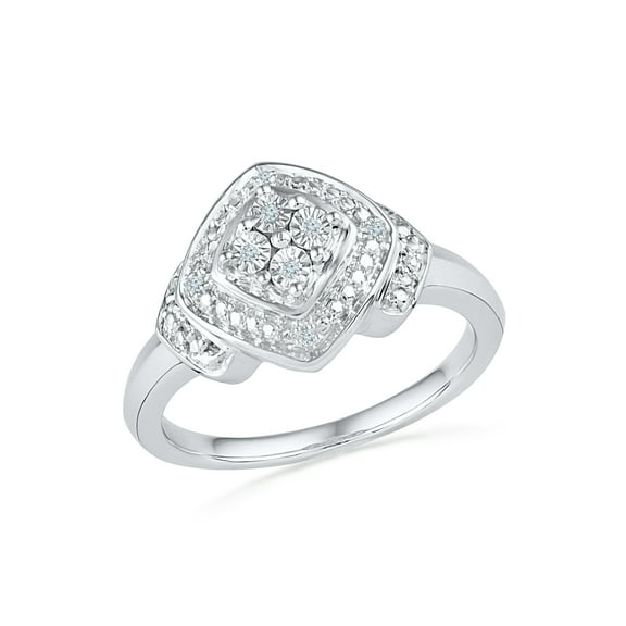 STERLING SILVER 0.03 CTTW WHITE DIAMOND FASHION RING
