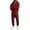 07-Wine, variant on Mens Sweat Suits Fall Winter Casual Hoodie and Sweatpants Set Solid Long Sleeve Pullover Top Lounge 2 Piece Outfit