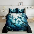 thumbnail image 2 of Erosebridal Sharks Comforter Set Queen Size Ocean Animal Bedding Set Sea Creatures Theme Comforter Marine life Sealife Underwater World Quilt Set, 2 of 6