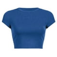 thumbnail image 3 of Hiiyo Crop Top Femme Manches Courtes Col Rond T-Shirt Ajusté Été (S-TTG), 3 of 3