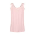 thumbnail image 5 of Qwertyu Women's Summer Scoop Neck Lace Tank Tops Sleeveless Basic Tops Pink M, 5 of 5