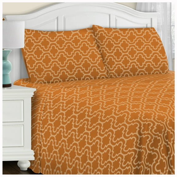 Extra Soft Fitted Sheet, Pumpkin Trellis, King