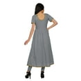 thumbnail image 4 of Moomaya Short Sleeve Kurta Solid Women Summer Dresses Long Kurti Ethnic Dress, 4 of 6