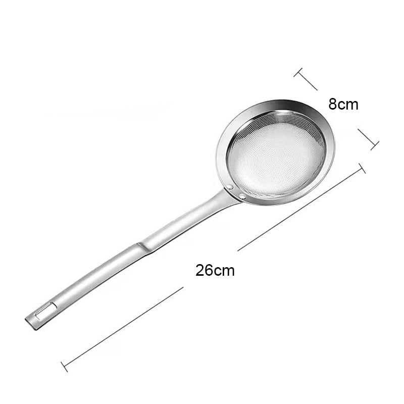 Stainless Steel Fine Mesh Skimmer Spoon Food Strainer with Long Handle