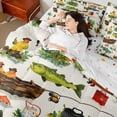 thumbnail image 4 of Homewish Big Bass Fish Twin Bedding Sets 7-Piece for Teens Female Men,Fishing Hunting Bedding Comforter Set Microfiber,Happy Camping Breathable Sheet Sets,Lightweight Room Decor,Reversible, 4 of 8