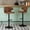 Black+Brown + Metal + Suede + Set of 2, variant on FENGFAN Gold White Bar Stool Swivel Chair Metal PU Leather Adjustable Height 2 Pcs