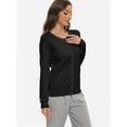 thumbnail image 2 of Women's Long Sleeve Button Down Crew Neck Classic Sweater Cardigan, 2 of 6