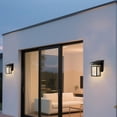 thumbnail image 4 of Black Rectangular Outdoor Solar Wall Lights Dusk to Dawn Exterior Sconces with Remote Control 2 Pack, 4 of 8