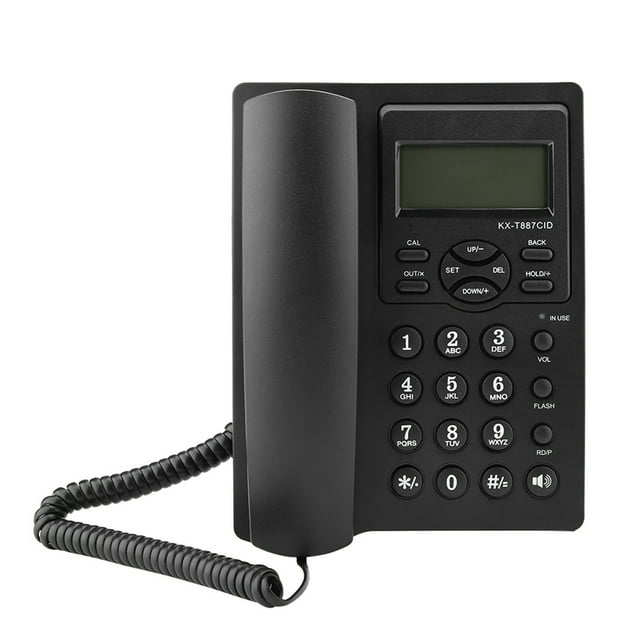 Téléphone Filaire avec Haut-Parleur, Téléphone Fixe avec Réduction de Bruit, Alarme 3 Groupes, Date en Temps Réel pour Maisons et Bureaux