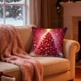 thumbnail image 5 of Btomtd 18" x 18" Pink Christmas Pillow Cover for Home and Sofa Decoration, Festive Throw Pillow Covers for Living Room, Soft Decorative Pillow Cases for Cushion, B, 5 of 6