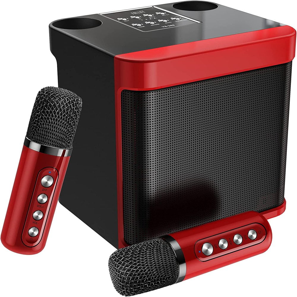 Enceinte Karaoke Complet Haut-Parleur Bluetooth avec 2 Microphones sans Fil pour Le Chant Machine de Karaok Sono multicol PACK SONO - TV Son Photo