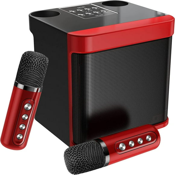 YOPTOP Karaoke Machine for Adults/Kids with 2 Wireless Microphones  Portable Bluetooth Karaoke Speaker PA System  Singing Machine with Echo and Vocal Cut  for Christmas  Birthday,red