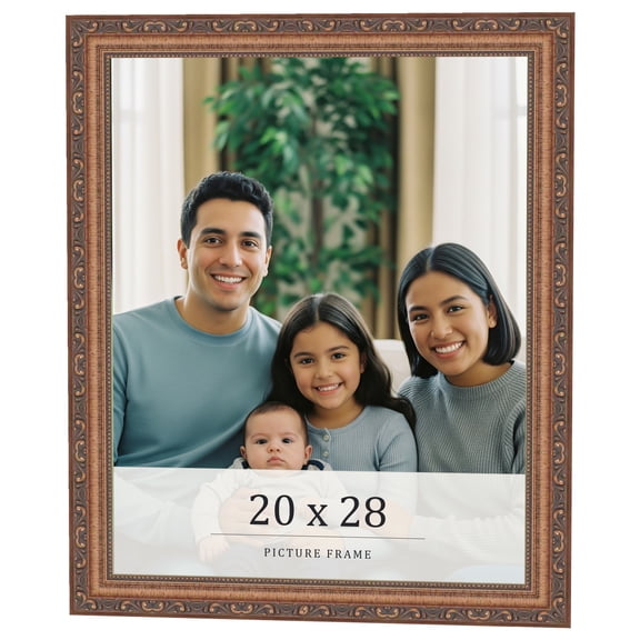 20x28 Frame Gold Solid Wood Picture Frame Width 1.25 Inches | Interior Frame Depth 0.375 Inches |