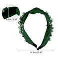thumbnail image 2 of Unique Bargains 1 Pcs Women Knotted Headbands Fashion Wide Faux Pearl Bead Headband Hair Accessories Green, 2 of 7