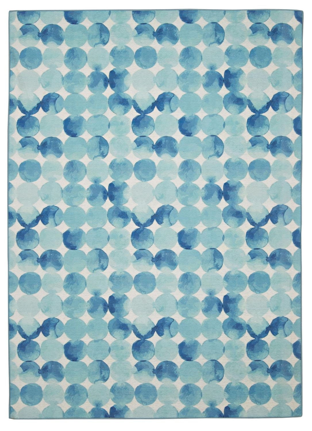 Outdoor Washable Lakeland Blue & Ivory 7' x 9' Area Rug
