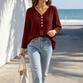 thumbnail image 5 of Vivianyo HD Women's Pleated V Neck Blouse, Tunic Shirts for Women Loose Fit Long Sleeve Top, Fall Office Casual Blouse for Daily Commute and Shopping Trips, Sizes S-2XL, 5 of 7