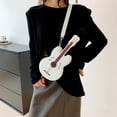 thumbnail image 2 of Jiibva Women Violin Shape Crossbody Bag PU Leather Shoulder Bag Casual Messenger Bag Fashion Handbag, 2 of 7