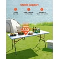 thumbnail image 4 of 6-Foot Plastic Foldable Utility Table, Easy-Carry Handle for Camping, BBQ, Patio and Events, 4 of 11