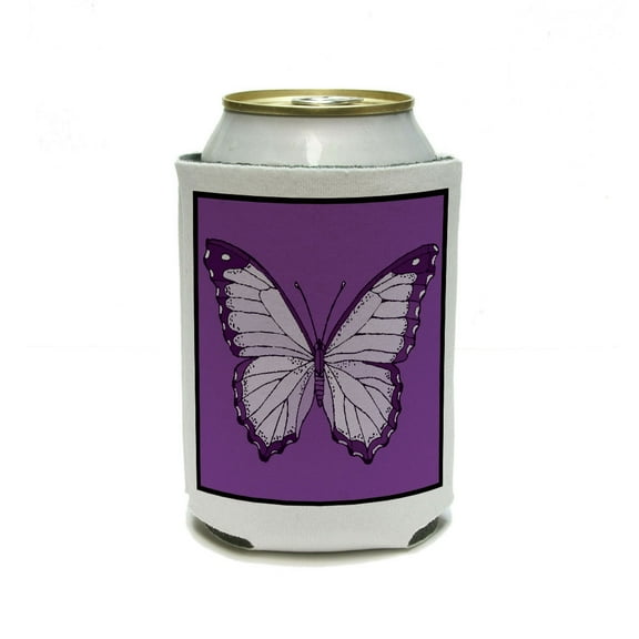Purple Butterfly Can Cooler Drink Insulator Beverage Insulated Holder