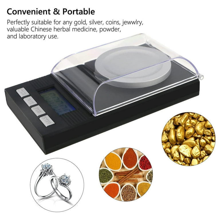 High Precision 0.001gx50g Digital Milligram Pocket Scale,Electronic  Weighing Scales for Jewelry Coins, Reload and Kitchen with USB  Cable,Calibration Weights, Tweezers and Weighing Pans 