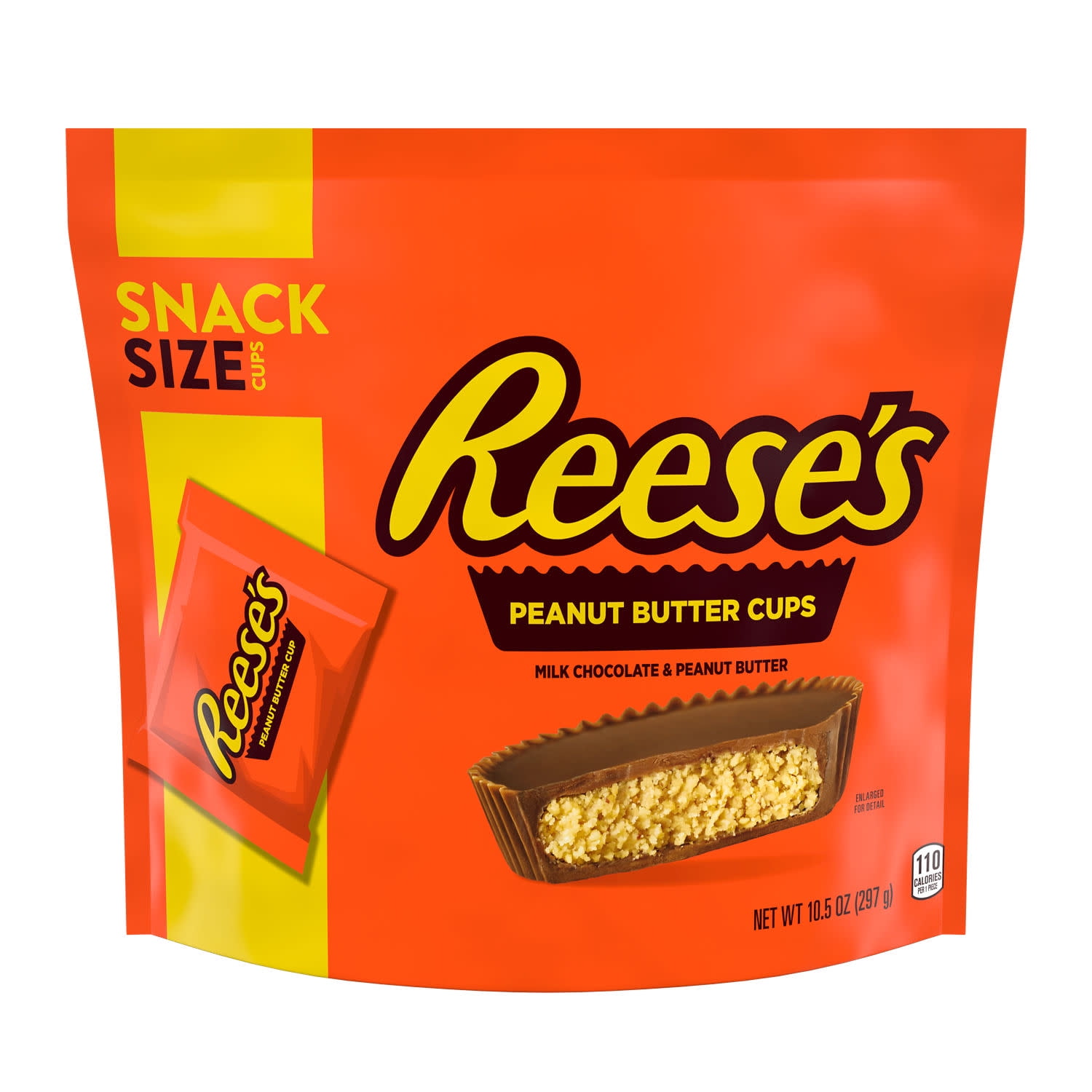 Reese's Milk Chocolate Snack Size Peanut Butter Cups Candy, Bag 10.5 oz