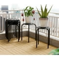 thumbnail image 6 of VINGLI 17.7in Plastic Stackable Stools Portable Stacking Chairs Nesting Stool Decoration Round Stools Pack of 6 for Home Outdoor Indoor Office, Black, 6 of 12