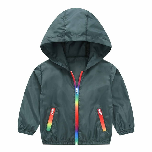 Posijego Toddler Kids Sun Protection Jacket Spring Summer Long Sleeve Hooded Full Zip Jackets for Outdoor