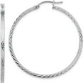 thumbnail image 1 of Sterling Silver Rhodium-Plated Diamond-Cut 2X45mm Square Tube Hoop Earrings (45 X 45) Made In Mexico qe8117, 1 of 6