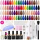 thumbnail image 1 of Kit de esmaltes de uñas en gel con forma de escarabajos con luz UV, 25 colores, 46 unidades, 1 of 6
