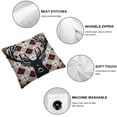 thumbnail image 4 of SHANXI Animal Farmhouse Pillow Covers Red and Black Christmas Pillows Decorative Pillow Cases 12x12in, 4 of 5