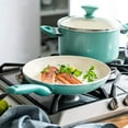 thumbnail image 2 of The Cookware 6036858 10 in. GreenPan Rio Ceramic Coated Aluminum Fry Pan, Turquoise, 2 of 7