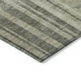 thumbnail image 4 of 8' Taupe And Dark Gray Round Striped Washable Indoor Outdoor Area Rug, 4 of 5