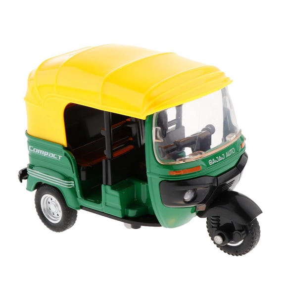 LeeQinersw 1:14 Simulation Alloy Diecast Indian Tricycle Bicycle Bike Model Hobbies Toy Green