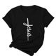 thumbnail image 4 of Camisetas de Cuello de Tripulación de Manga Corta para las Mujeres Cartas de Impresión de Pascua Camiseta de Manga Corta, Spandex de Poliéster, 4 of 5