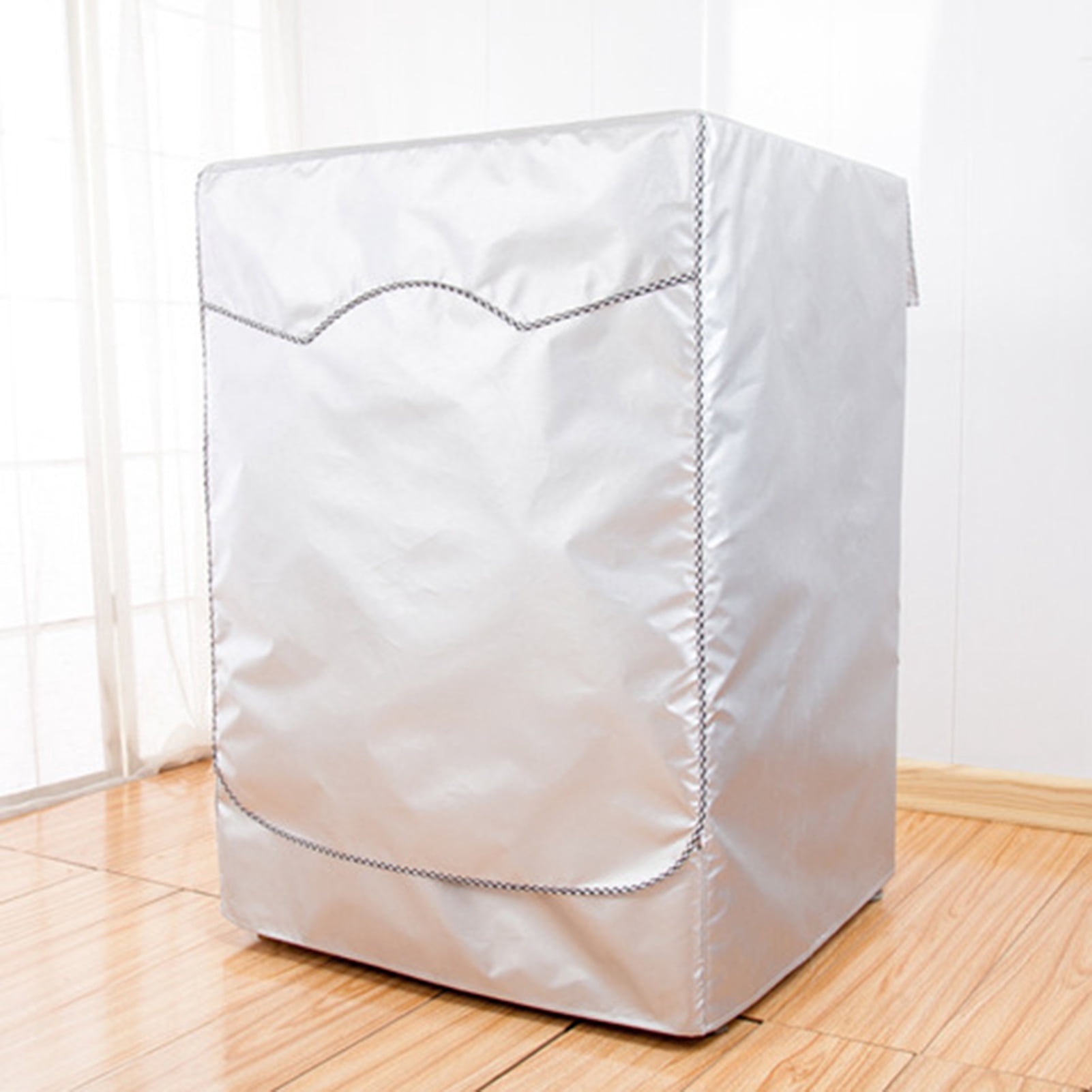 AYYUFE Washing Machine Cover Breathable Dust-proof Silver Color Good Heat Dissipation Washer Cover for Balcony