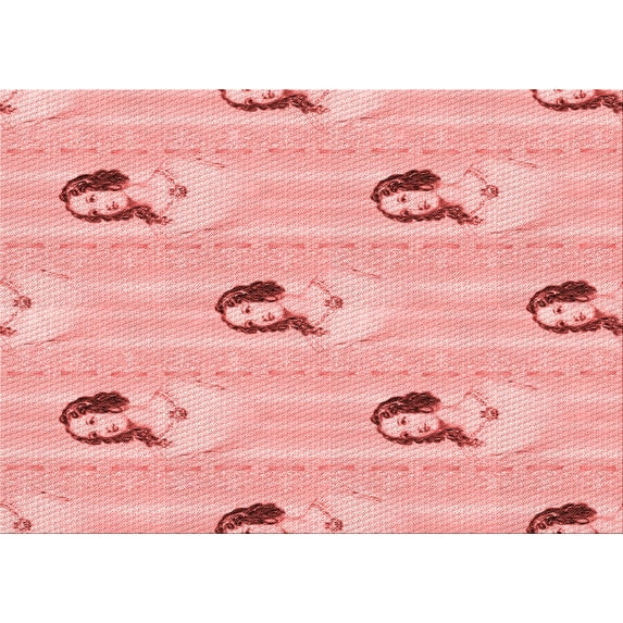Ahgly Company Machine Washable Indoor Rectangle Transitional Pink Area Rugs, 8' x 12'