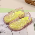 thumbnail image 2 of LIIPEE Girls Sandals Kids Summer Solid Color Hook And Loop Hollow Out Soft Sole Jelly Shoes Cute Lightweight Comfortable Daily Beach Footwear,3-3.5 Years, 2 of 7