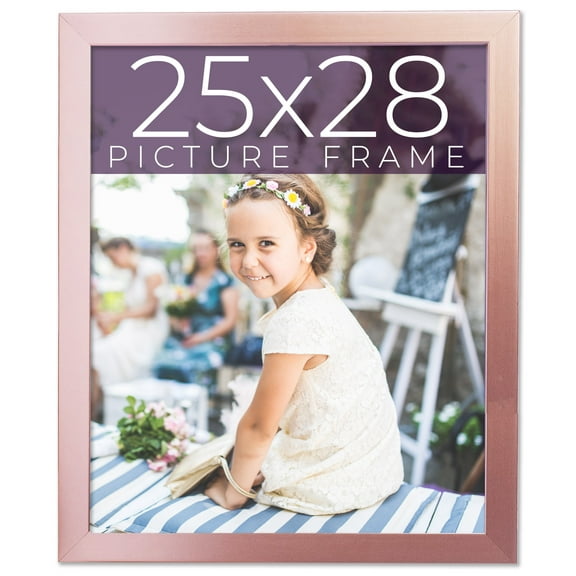 25x28 Frame Pink Real Wood Picture Frame Width 0.75 inches | Interior Frame Depth 0.5 inches | Rose