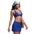 thumbnail image 3 of Top de Bikini CRZ YOGA con Frente Torcido y Tirantes Cruzados Azul Talla Grande, 3 of 4