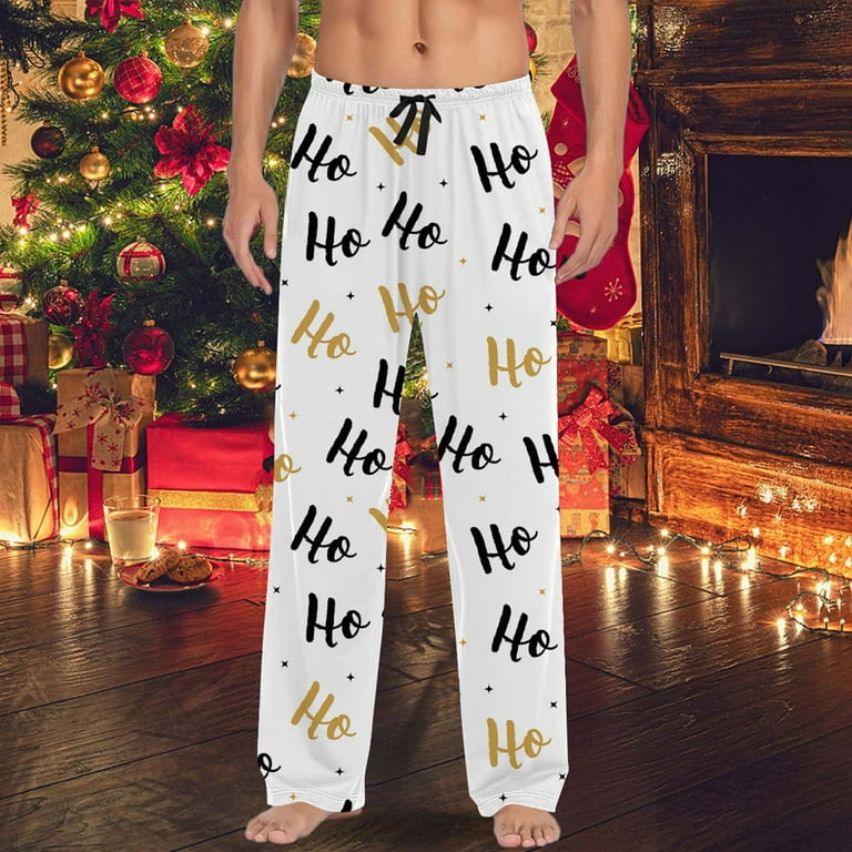 BOOMNY Christmas Men's Pajama Pants Wide Leg Pajamas Pants for Men
