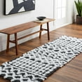 thumbnail image 5 of BoutiqueRugs Bente Boho Moroccan Geometric Shag for Living Room, Bedroom, Dorm, Kids Room - Black, White - 6'7" x 9'6" (6x9), 5 of 6