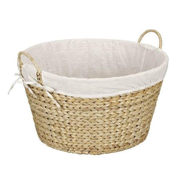 Banana Leaf Round Laundry Basket in Natural - Walmart.com ...