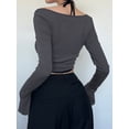 thumbnail image 3 of KelaJuan Women's Summer Halter Cami Tops, Solid Color Long Sleeve Scoop Neck Crop Tops + Camisole Outfits, 3 of 6