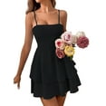 thumbnail image 3 of Women'S Backless Tie Short Dress Summer Models Halter Dresses Black M, 3 of 9