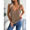 thumbnail image 2 of ZOELNIC Womens Tank Tops Crew Neck Spring Summer Camisole Metal Buckle Straps Cami Top Sleeveless Knitted Shirt, L, 2 of 7