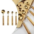 thumbnail image 4 of Stainless Steel Measuring Cups Spoons Set Wood Handle Kitchen Dining Handle Measuring Spoon, 4 of 8