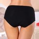 thumbnail image 3 of Gibobby Calzoncillos para mujer Ropa interior de mujer, pantalones menstruales, cintura media, pantalones sanitarios triangulares antifugas laterales de capas(Negro,XL), 3 of 5